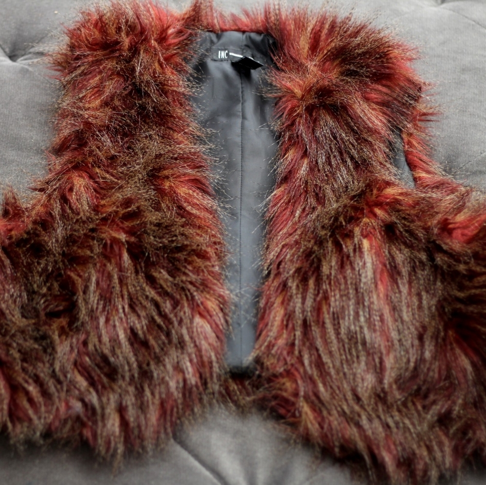 INC Faux Fur Vest - Size M